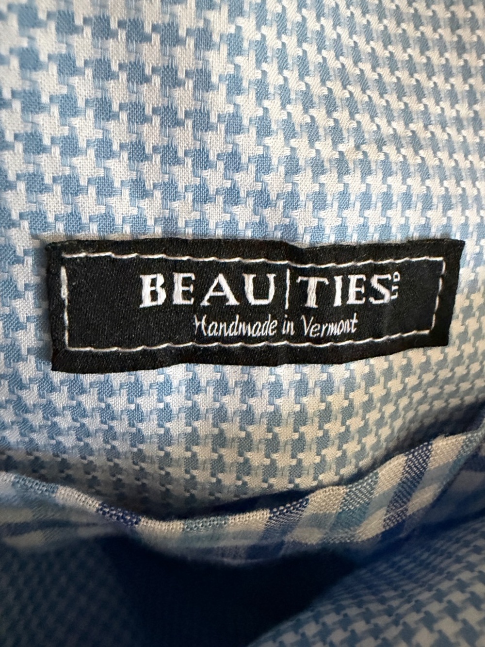 Beau Ties of Vermont Handmade in Vermont Tote Bag Blue White Check Fabric - Picture 2 of 10